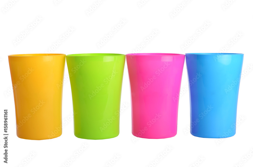 Plastic cups isolated on white background Plastic cups isolated on white background