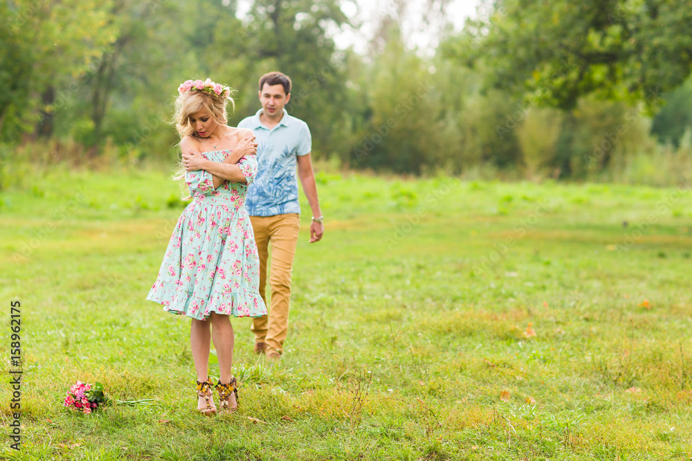 Young couple in love in nature Young couple in love in nature