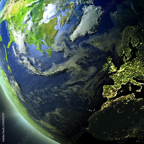 Europe and North America from space
