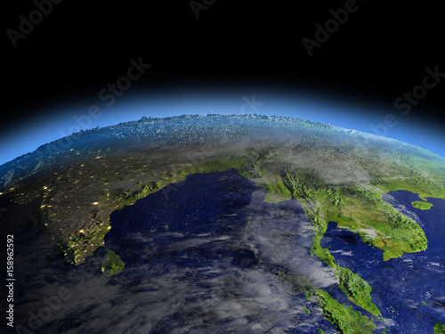 Southeast Asia from space on early morning