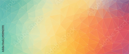 Flat triangle horizontal banner for web design