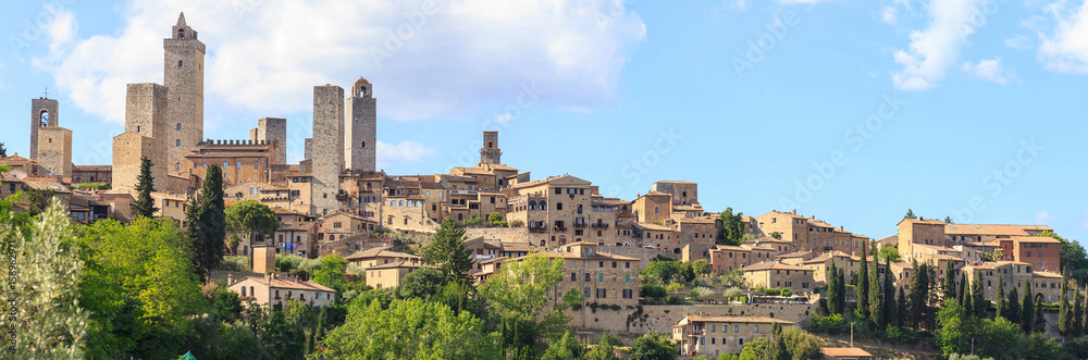Panorama of San Gimignano in Tuscany, colloquially known as medieval Manhattan