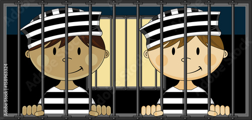 Cute Prisoners in Jail Cell
