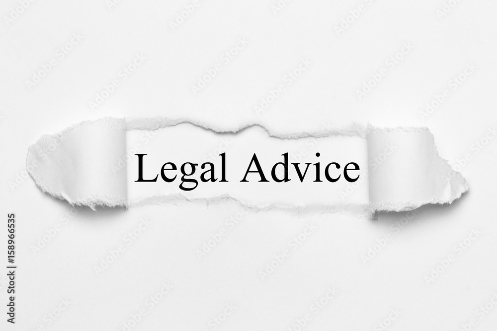 Obraz premium Legal Advice on white torn paper