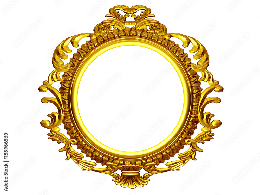 golden circle frame Stock Illustration