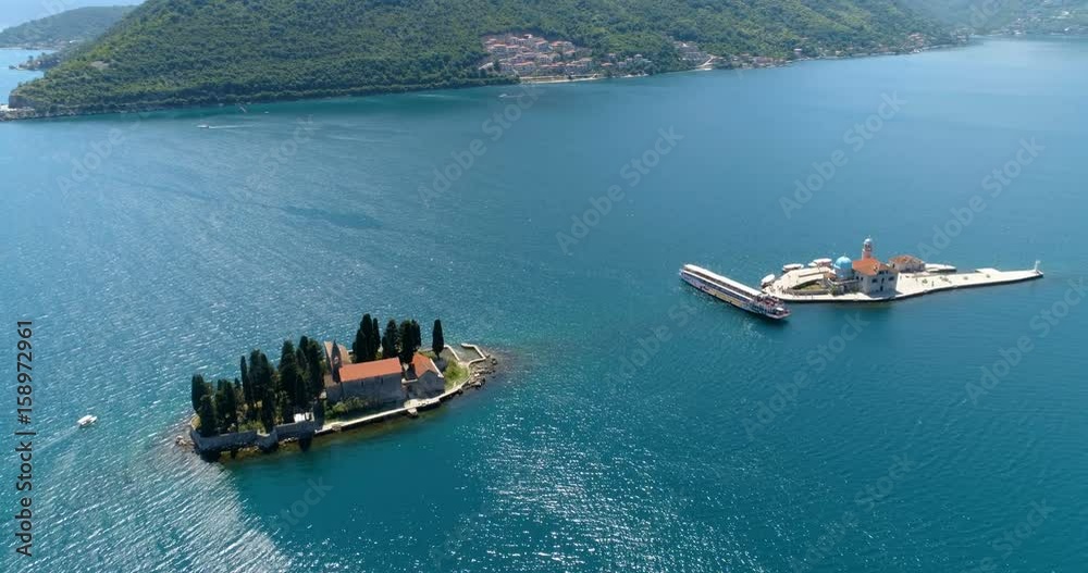 Two Christian islands. Near the town of Perast. Montenegro. Two Christian islands. Near the town of Perast. Montenegro.