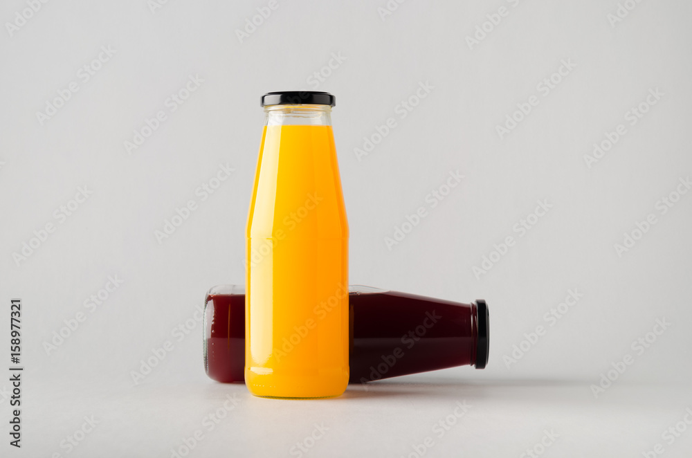 Juice Bottle Mock-Up - Two Bottles Juice Bottle Mock-Up - Two Bottles