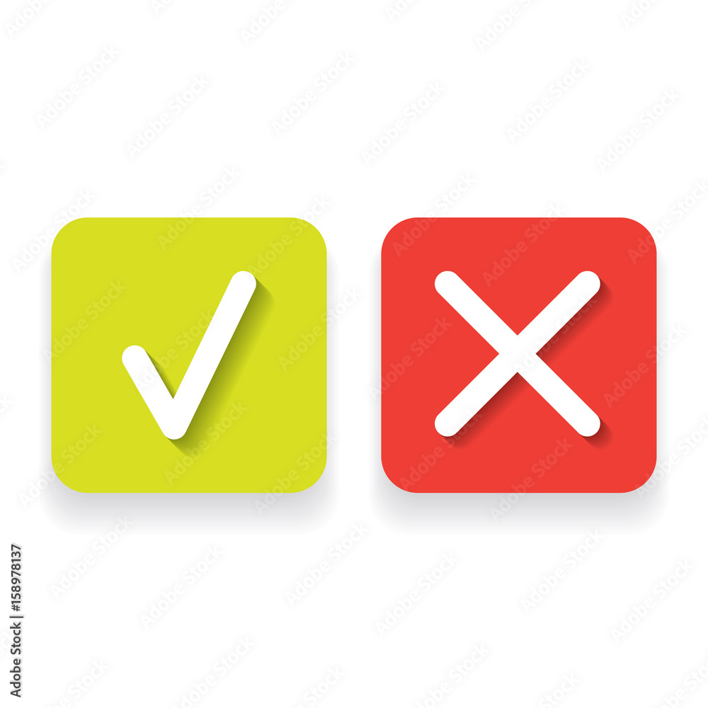 line green check mark or check box icons set line green check mark or check box icons set