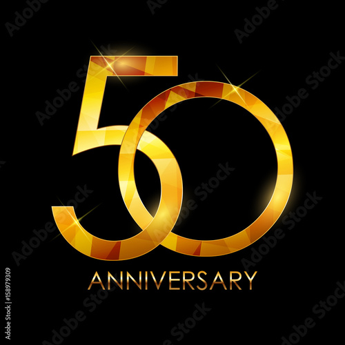 Template 50 Years Anniversary Congratulations Vector Illustratio