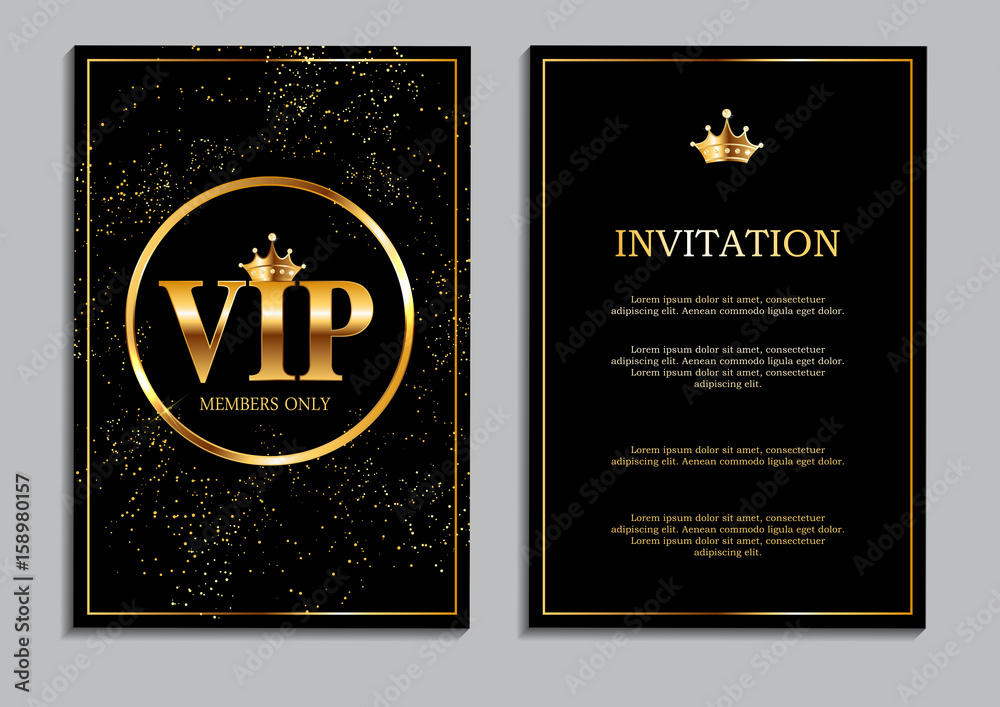 Abstract Luxury VIP Members Only Invitation Background Vector Il