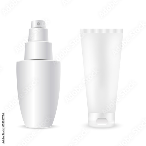 Cosmetic package collection for cream, soups, foams. Vector illustration
