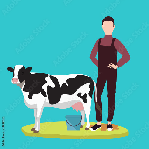 man standing in front of cow cattle farming livestock