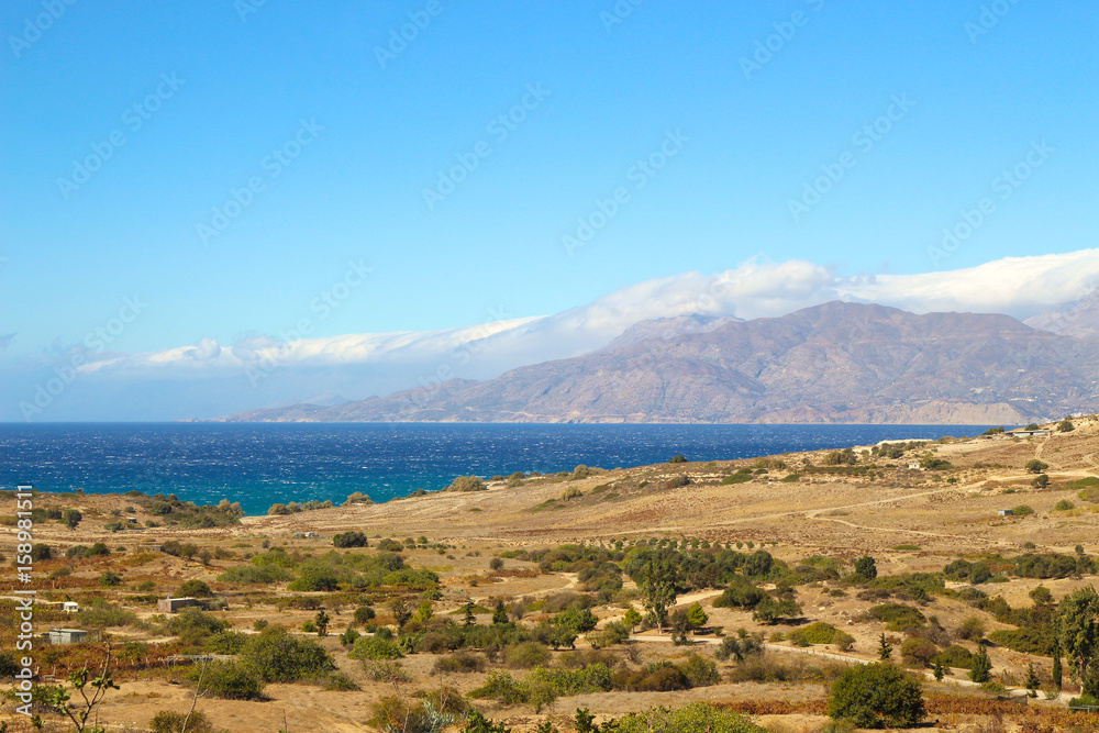 Obraz premium Kreta, Panorama, Lybisches Meer, Küste