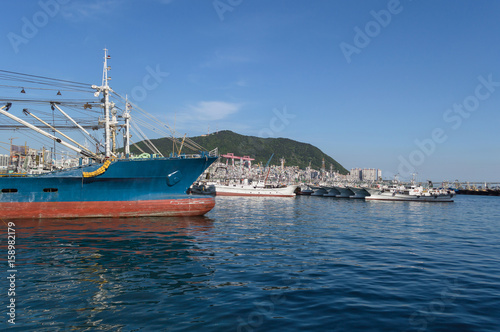 ships in port at Busan 