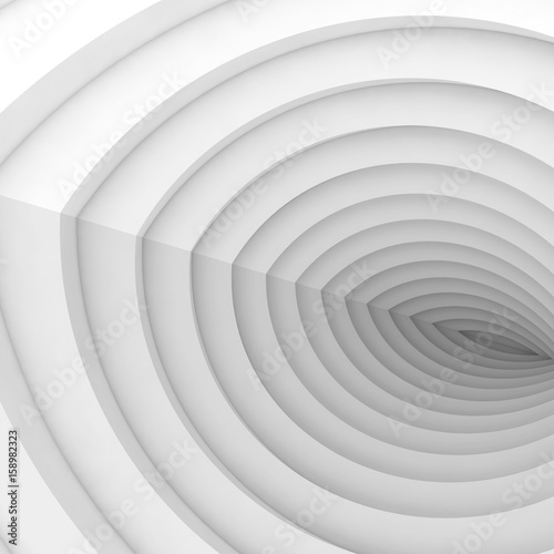 Abstract digital background, white tunnel pattern