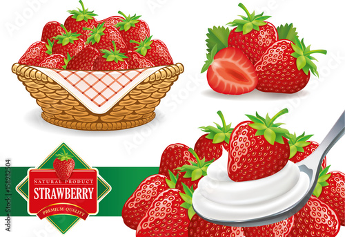 set of different strawberry groups