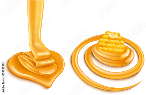 sweet honey flow creating heart shape