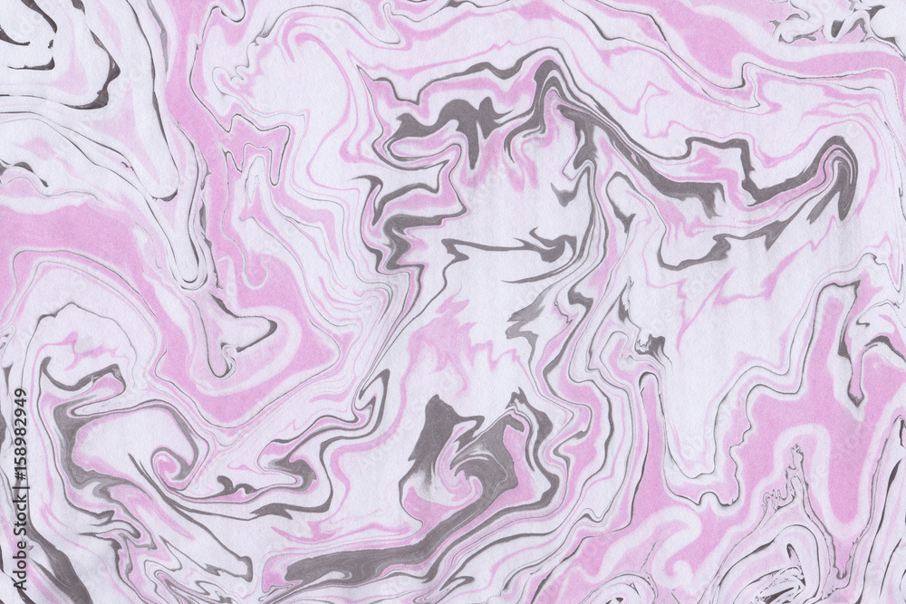 Suminagashi marble texture hand painted with red ink. Digital paper. Glamorous liquid abstract background.