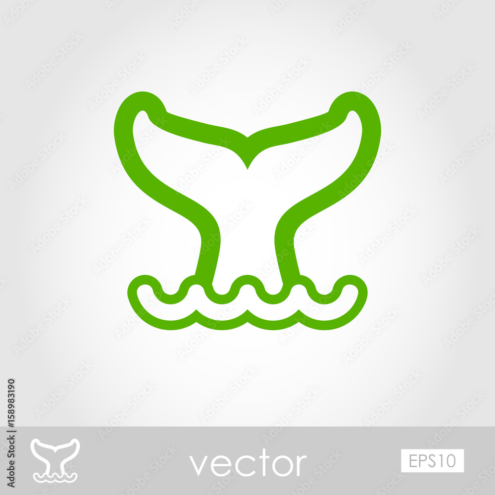Whale tail outline icon. Summer. Vacation Whale tail outline icon. Summer. Vacation