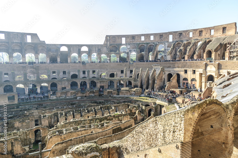 sight of the interior of the coliseum in the city of Rome, Italy