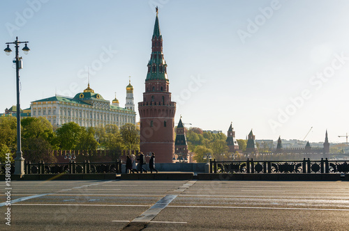Morning view of Kremlin Towers in Moscow, Russia.