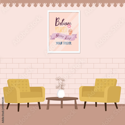 two chair with table in living room comfort interior