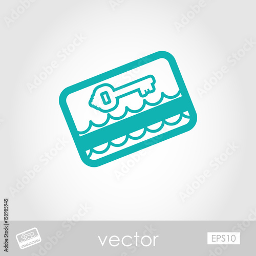 Electronic keycard outline icon. Summer. Vacation