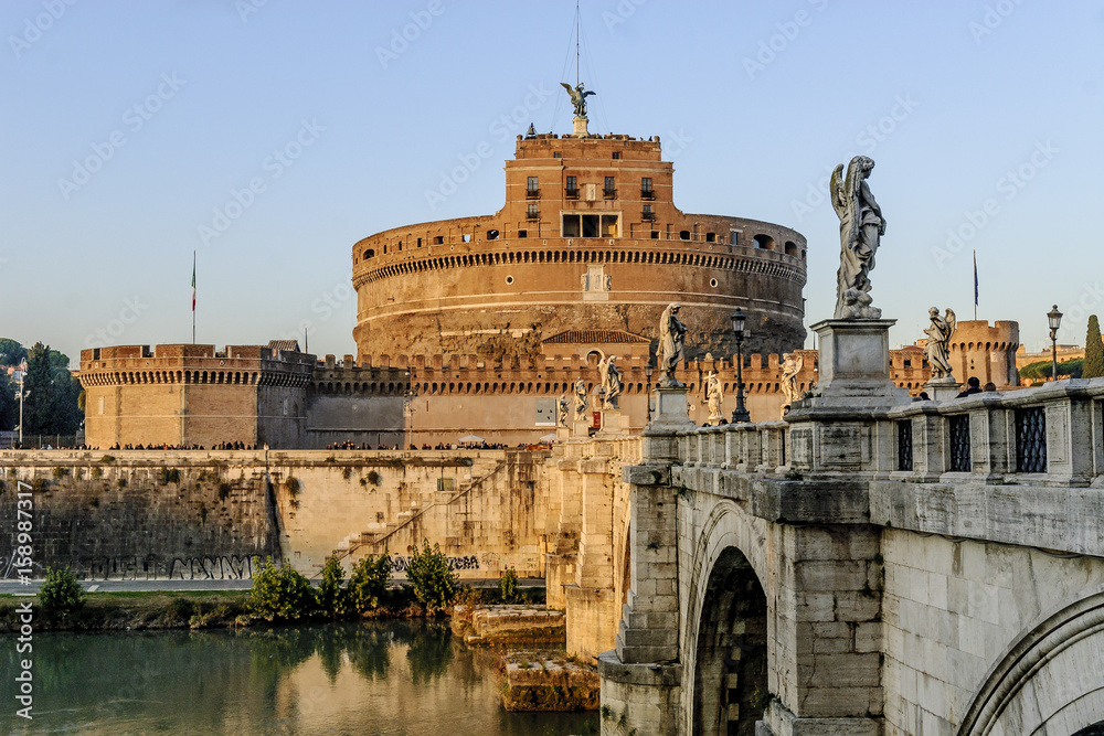 sight of the castle of Santangelo, Rome, Italy .