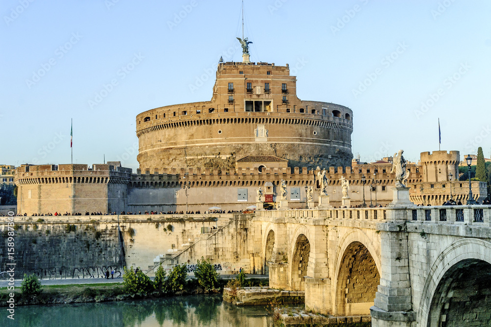 sight of the castle of Santangelo, Rome, Italy .