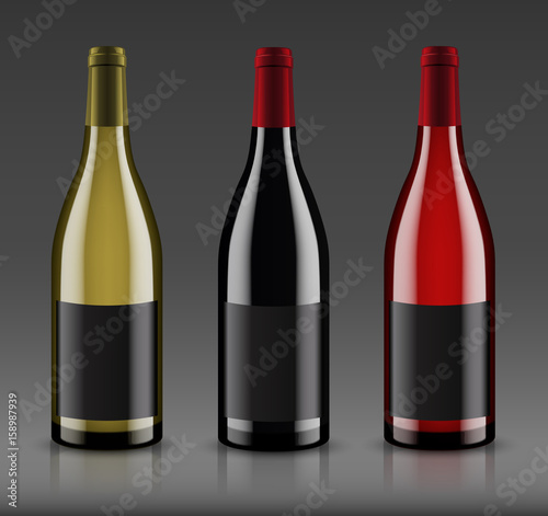 Mockup wine bottle. vector design.
