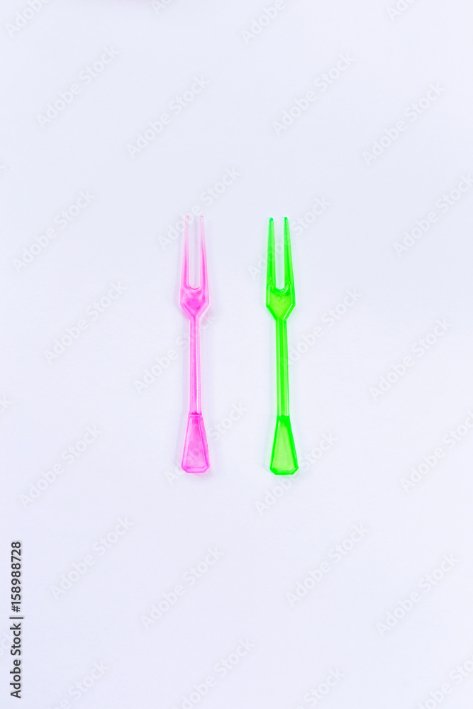 Set of color canape sticks on white background. Set of color canape sticks on white background.