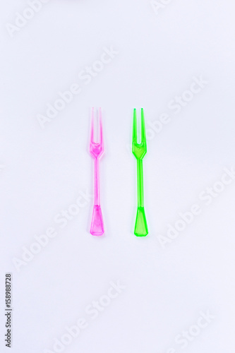 Set of color canape sticks on white background.