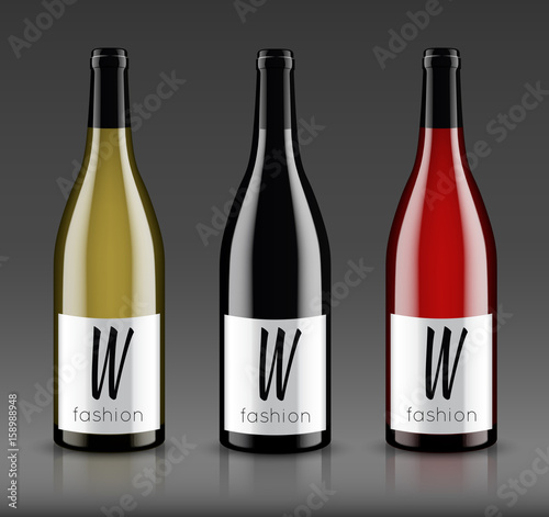 Mockup wine bottle. vector design.