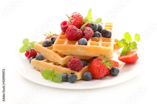 waffles with berries fruits