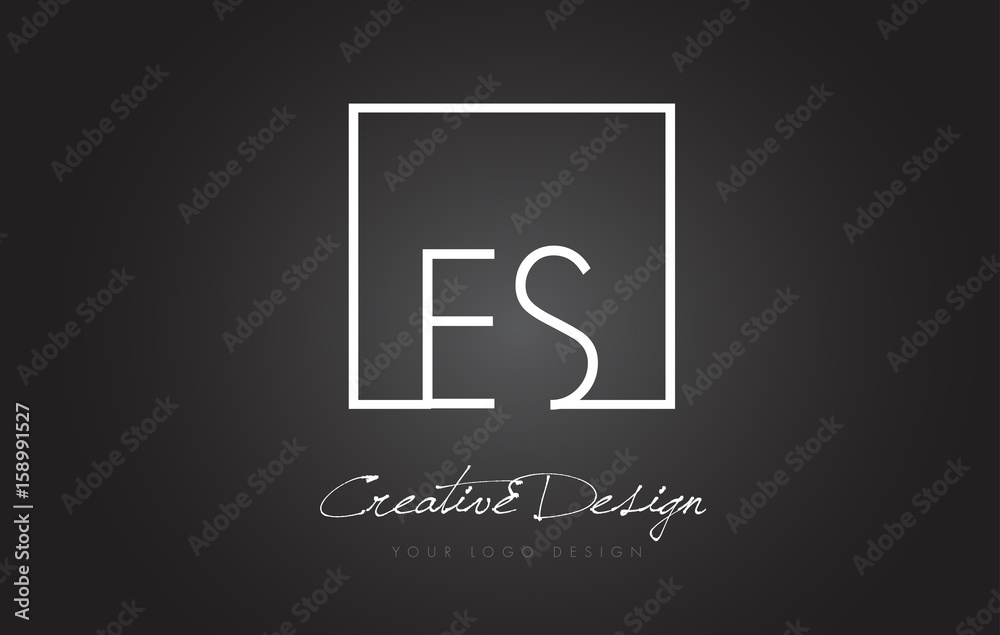 Fototapeta premium ES Square Frame Letter Logo Design with Black and White Colors.