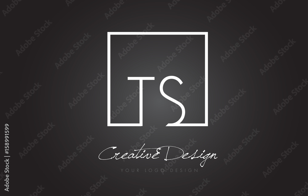 TS Square Frame Letter Logo Design with Black and White Colors. Stock ...