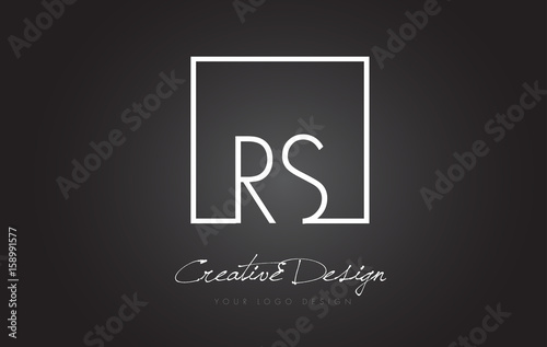 RS Square Frame Letter Logo Design with Black and White Colors. © twindesigner