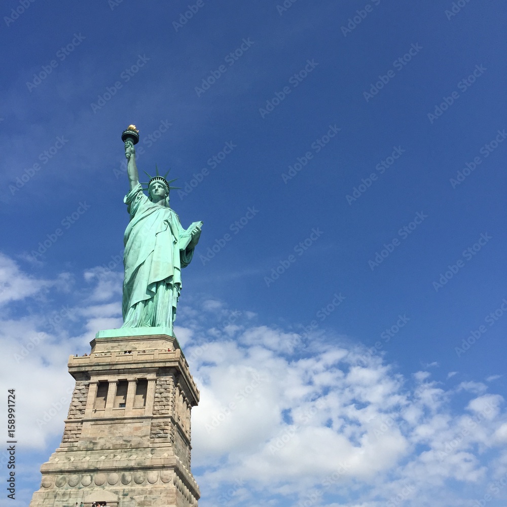 Fototapeta premium Miss Liberty w kolorze jasnoniebieskim