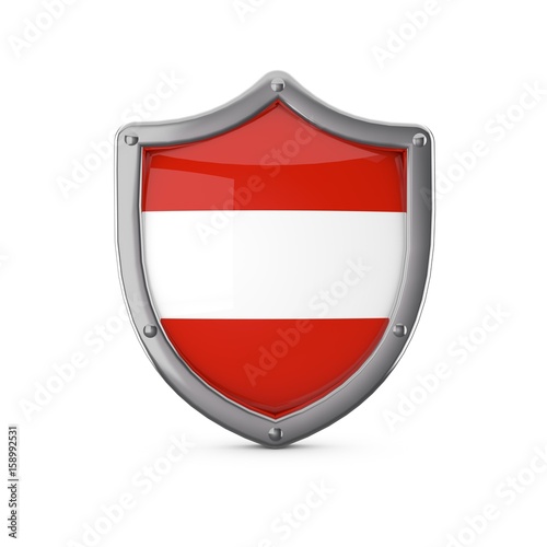 Austria security concept. Metal shield shape with national flag Free Download Austria security concept. Metal shield shape with national flag - GFXLoad
