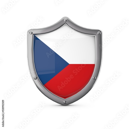 Czech Republic security concept. Metal shield shape with national flag Free Download Czech Republic security concept. Metal shield shape with national flag - GFXLoad