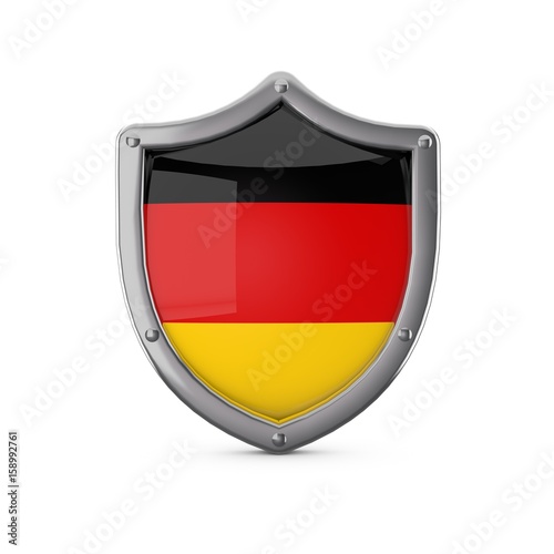 Germany security concept. Metal shield shape with national flag Free Download Germany security concept. Metal shield shape with national flag - GFXLoad