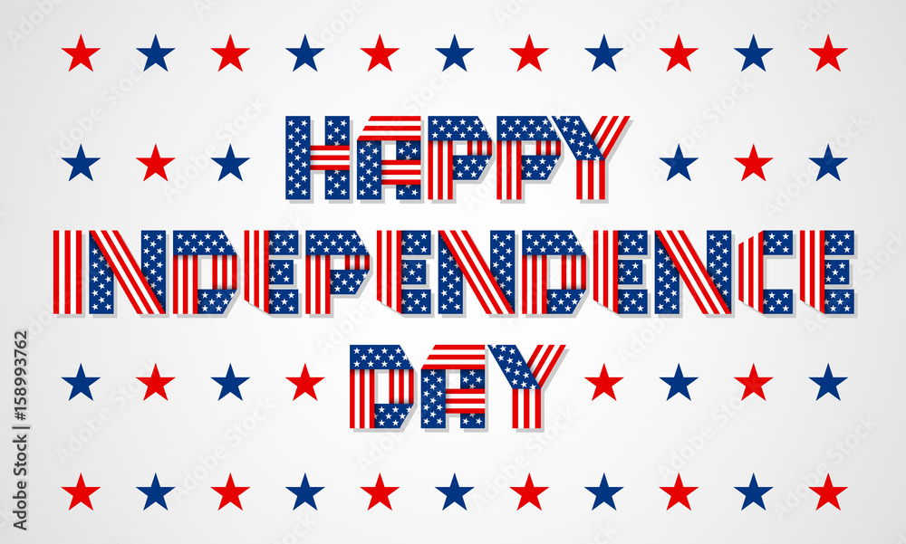 Fototapeta premium Happy Independence Day banner for USA national holiday. Vector illustration.
