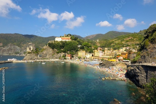 Fototapeta Naklejka Na Ścianę i Meble -  Monterosso al Mare beach and Old Town, Cinque Terre, Italy    
