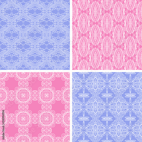 Four seamless bandanna patterns