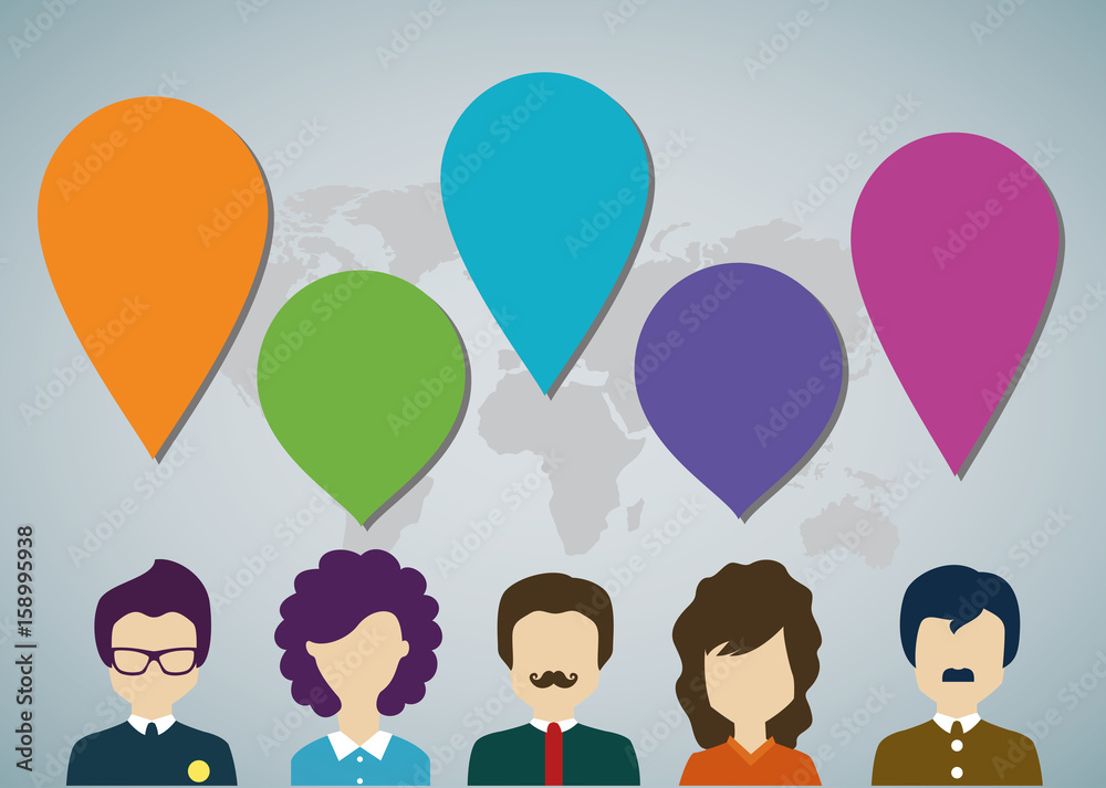 Infographie personnes et bulles