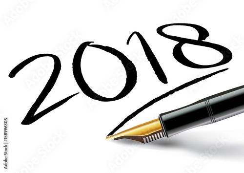 2018 - objectif - perspective - vœux - année - challenge - stylo