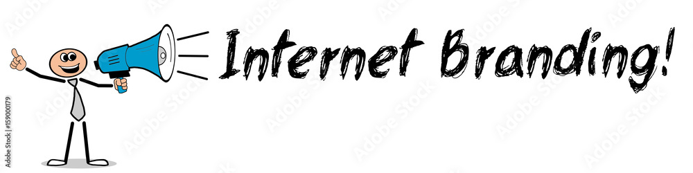 Internet Branding! / Mann mit Megafon Internet Branding! / Mann mit Megafon