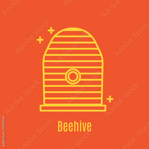 Vector illustration of thin line icon beehive for medicine, apitherapy, beekeeping products, cosmetics, soap. Linear symbol