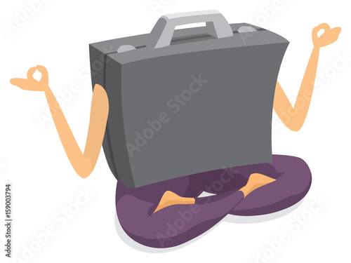 Business portfolio practising yoga or meditation