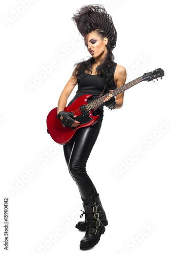 Young woman rock star